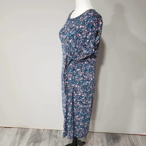 Nina Leonard Multi-colored Side Tie Soft Stretch Tunic Style  Dress,Size S. - Picture 3 of 7